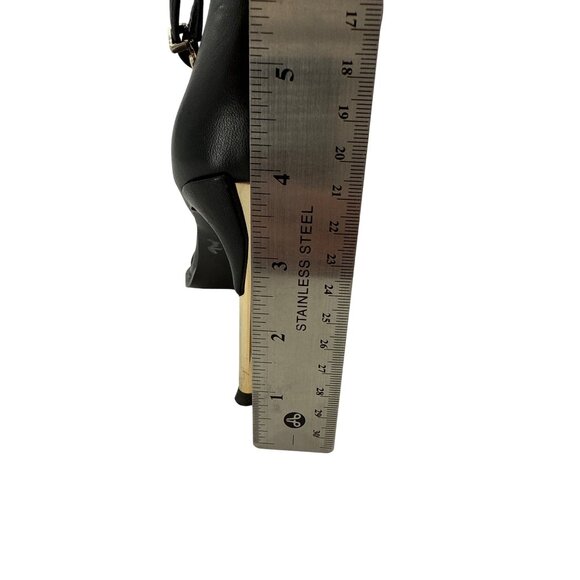 Gianni Bini Black Ankle Strap Heels Gold Stiletto Heel 7.5 - Picture 7 of 8